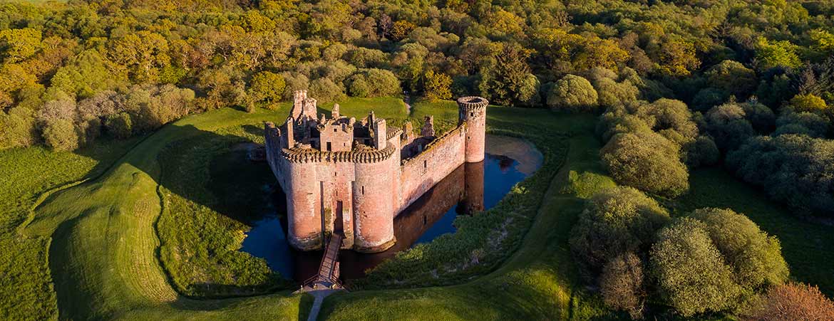 Aerial photograph of Caerlaverock Castle
