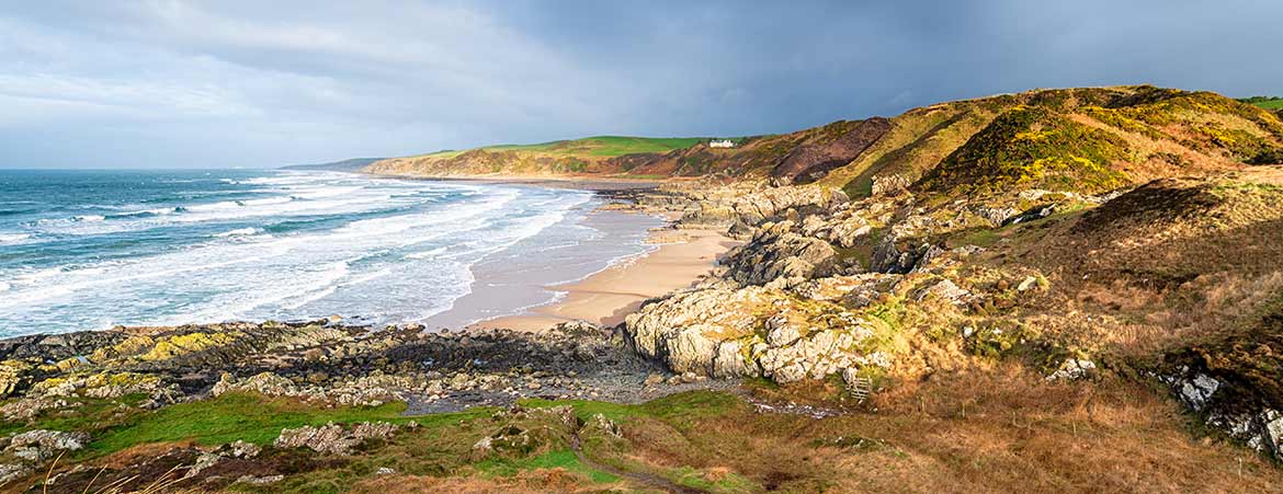 Killantringan Bay on the Mull of Galloway on the south west coast of Scotland